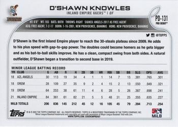 2022 Topps Pro Debut #PD-131 D'Shawn Knowles Back