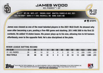 2022 Topps Pro Debut #PD-132 James Wood Back