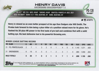 2022 Topps Pro Debut #PD-139 Henry Davis Back
