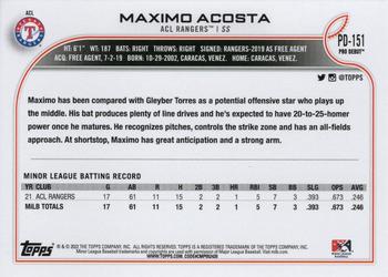 2022 Topps Pro Debut #PD-151 Maximo Acosta Back