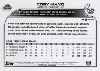 2022 Topps Pro Debut #PD-156 Coby Mayo Back