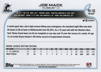 2022 Topps Pro Debut #PD-159 Joe Mack Back