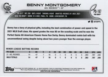 2022 Topps Pro Debut #PD-167 Benny Montgomery Back