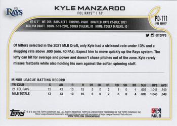 2022 Topps Pro Debut #PD-171 Kyle Manzardo Back
