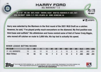 2022 Topps Pro Debut #PD-179 Harry Ford Back