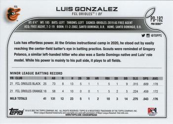 2022 Topps Pro Debut #PD-182 Luis Gonzalez Back