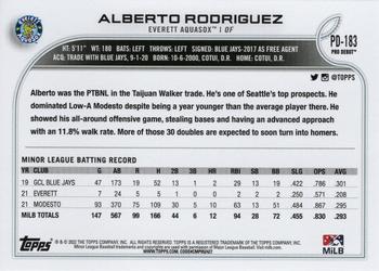2022 Topps Pro Debut #PD-183 Alberto Rodriguez Back