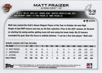2022 Topps Pro Debut #PD-184 Matt Fraizer Back