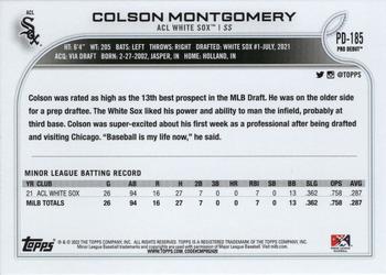 2022 Topps Pro Debut #PD-185 Colson Montgomery Back
