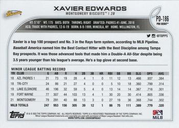 2022 Topps Pro Debut #PD-186 Xavier Edwards Back