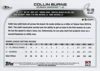 2022 Topps Pro Debut #PD-199 Collin Burns Back