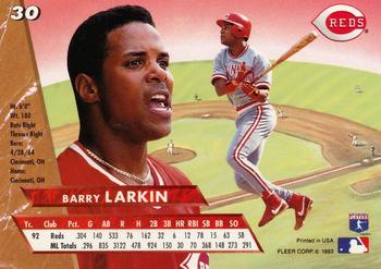 1993 Ultra #30 Barry Larkin Back