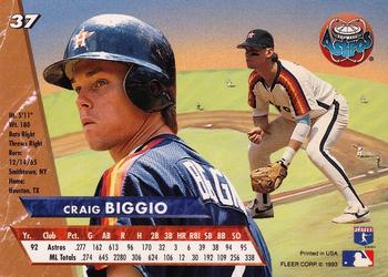1993 Ultra #37 Craig Biggio Back