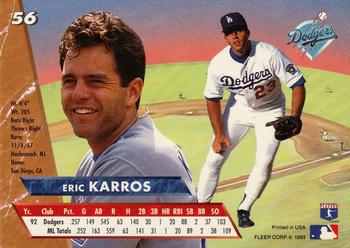 1993 Ultra #56 Eric Karros Back