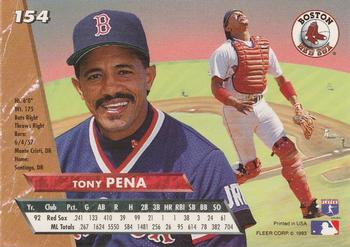 1993 Ultra #154 Tony Pena Back