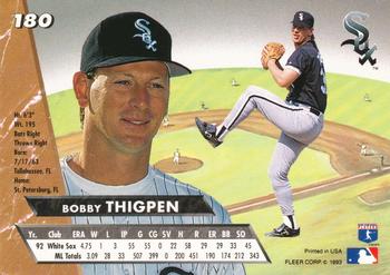 1993 Ultra #180 Bobby Thigpen Back