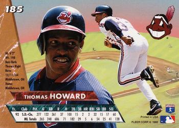 1993 Ultra #185 Thomas Howard Back