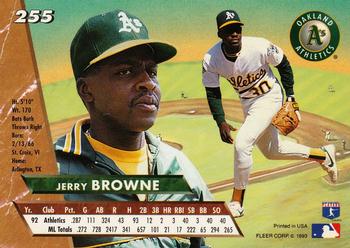 1993 Ultra #255 Jerry Browne Back