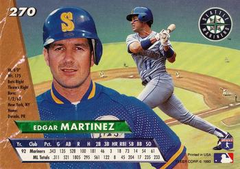 1993 Ultra #270 Edgar Martinez Back