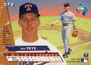 1993 Ultra #278 Jeff Frye Back
