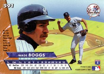 1993 Ultra #591 Wade Boggs Back