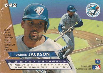 1993 Ultra #642 Darrin Jackson Back