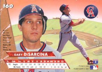 1993 Ultra #160 Gary DiSarcina Back