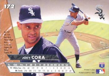 1993 Ultra #172 Joey Cora Back