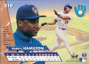 1993 Ultra #219 Darryl Hamilton Back