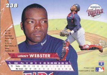 1993 Ultra #238 Lenny Webster Back