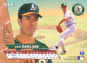 1993 Ultra #256 Ron Darling Back