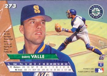 1993 Ultra #273 Dave Valle Back