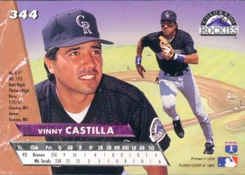 1993 Ultra #344 Vinny Castilla Back