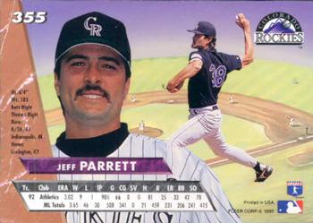 1993 Ultra #355 Jeff Parrett Back