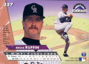 1993 Ultra #357 Bruce Ruffin Back