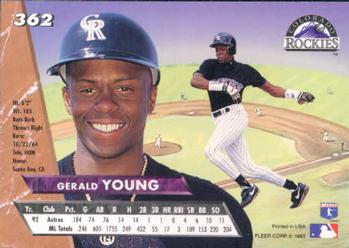 1993 Ultra #362 Gerald Young Back