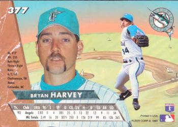 1993 Ultra #377 Bryan Harvey Back