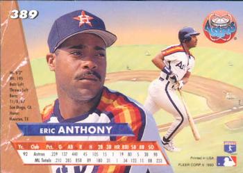 1993 Ultra #389 Eric Anthony Back