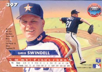 1993 Ultra #397 Greg Swindell Back