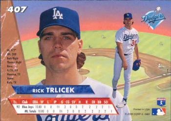 1993 Ultra #407 Rick Trlicek Back