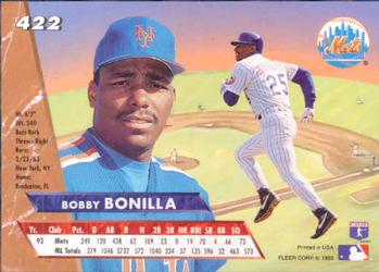 1993 Ultra #422 Bobby Bonilla Back