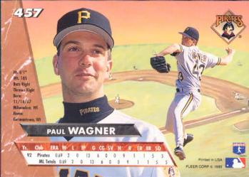 1993 Ultra #457 Paul Wagner Back