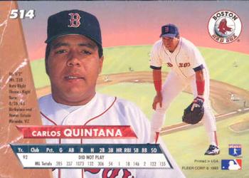 1993 Ultra #514 Carlos Quintana Back