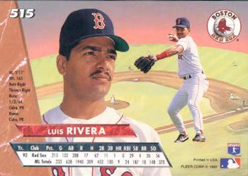 1993 Ultra #515 Luis Rivera Back