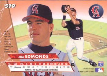 1993 Ultra #519 Jim Edmonds Back