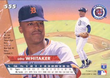 1993 Ultra #555 Lou Whitaker Back