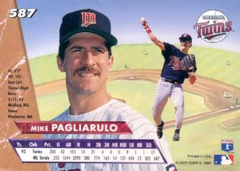 1993 Ultra #587 Mike Pagliarulo Back
