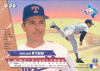 1993 Ultra #636 Nolan Ryan Back