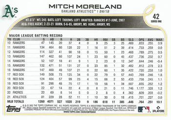 2022 Topps - Rainbow Foil #42 Mitch Moreland Back