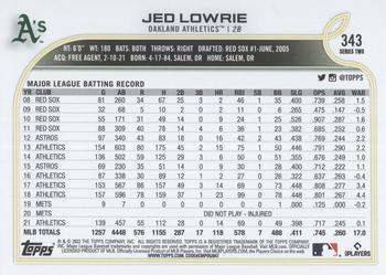 2022 Topps - Rainbow Foil #343 Jed Lowrie Back